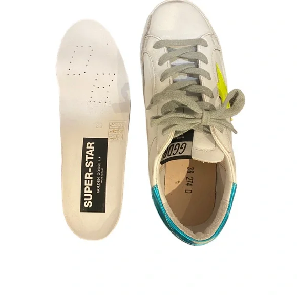 Golden Goose Superstar Sneaker White Yellow Flo Turquoise